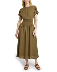Faherty - Coast To Coast Smocked Waist Organic Cotton Maxi Dress - Lyst