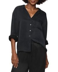 Splendid - Serena Satin Shirt - Lyst