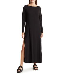 Go Couture - Long Sleeve Maxi T-shirt Dress - Lyst