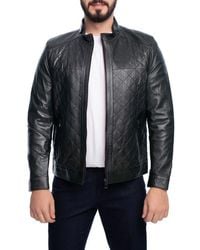 VELLAPAIS - Leola Diamond Quilted Leather Jacket - Lyst