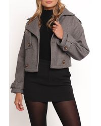 Petal & Pup - Zayda Crop Trench Coat - Lyst