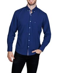 Tailorbyrd - Mélange Performance Button Down Shirt - Lyst