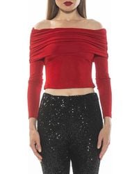Alexia Admor - Hannah Off The Shoulder Long Sleeve Top - Lyst