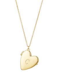 Adornia - Initial Heart Locket Pendant Necklace - Lyst