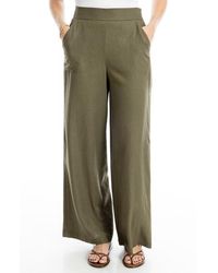 Max Studio - Stripe High Waist Linen & Cotton Pants - Lyst