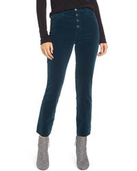 AG Jeans - The Isabelle Button High Waist Ankle Straight Leg Jeans - Lyst