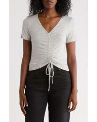 Matty M - Drawstring Ruched Front Top - Lyst