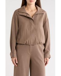 Max Studio - Bubble Hem Crop Bomber Jacket - Lyst