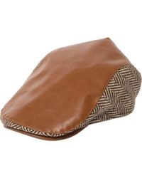 San Diego Hat - Faux Leather Herringbone Driving Cap - Lyst