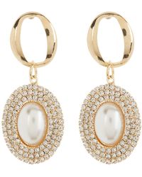 Tasha - Crystal & Imitation Pearl Drop Earrings - Lyst