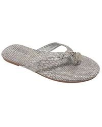 Bebe - Python Embossed Thong Sandal - Lyst