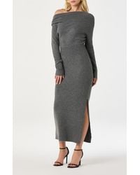 Astr - One-Shoulder Long Sleeve Sweater Dress - Lyst
