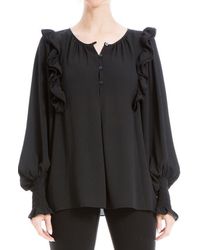 Max Studio - Ruffle Shoulder Top - Lyst