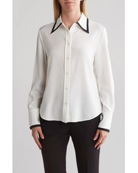 Rachel Roy - Tipped Collar Button-up Shirt - Lyst