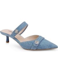 L'Agence - Gilliane Mary Jane Pointed Toe Kitten Heel Mule - Lyst