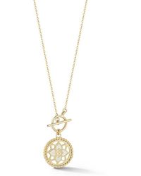 Ember Fine Jewelry - 14K Mother-Of-Pearl Floral Medallion Pendant Necklace - Lyst
