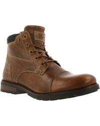 Bullboxer Shearling Lined Cap Toe Leather Boot in Brown for Men Lyst