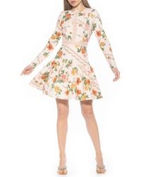 Alexia Admor - Alexa Floral Long Sleeve Fit & Flare Dress - Lyst
