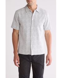 FLEECE FACTORY - Honeycomb Short Sleeve Button-Up Shirt - Lyst