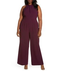 Julia Jordan - Sleeveless Twisted Halter Wide Leg Jumpsuit - Lyst