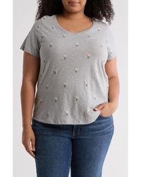 Lucky Brand - Embroidered Cotton T-Shirt - Lyst
