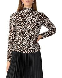 Sanctuary - Enigma Leopard Print Mock Neck Top - Lyst