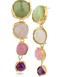 Jardin - Graduated Sculpted Circle Linear Drop Earrings - Lyst