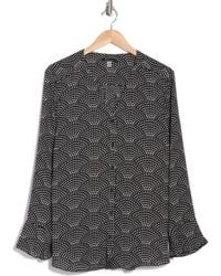 Tahari - Long Sleeve Button-Up Top - Lyst