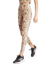 adidas - 3-stripes Leopard Print High Waist Leggings - Lyst
