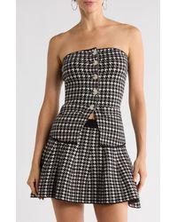 Love By Design - Hannah Strapless Houndstooth Top - Lyst