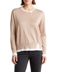 Sweet Romeo - Contrast Trim Pullover Sweater - Lyst