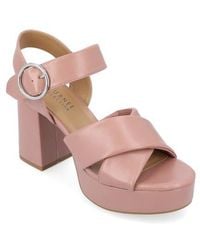 Journee Collection - Akeely Block Heel Platform Sandal - Lyst