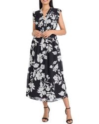 Maggy London - Floral Sleeveless Chiffon Maxi Dress - Lyst