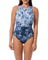 Jantzen - Farrah High Neck One-Piece Swimsuit - Lyst