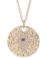 Ron Hami - 14k Yellow Gold Blue Sapphire & Pavé Diamond Hamsa Pendant Necklace - Lyst