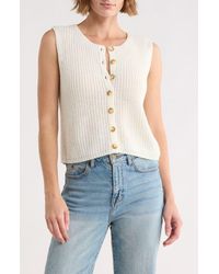 Blu Pepper - Button-Up Sweater Tank - Lyst