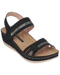 Gc Shoes - Samar Snakeskin Embossed Hook & Loop Wedge Sandal - Lyst