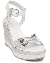Nero Giardini - Metallic Platform Wedge Sandal - Lyst