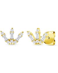 Ron Hami - 14k Yellow Gold Baguette Diamond Stud Earrings - Lyst