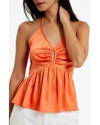 French Connection - Inu Satin Halter Top - Lyst