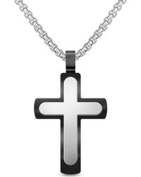 EDFORCE - Two Layer Cross Necklace - Lyst