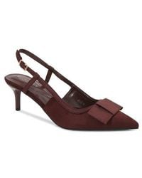 BERNESS - June Bow Pointed Toe Slingback Kitten Heel Pump - Lyst
