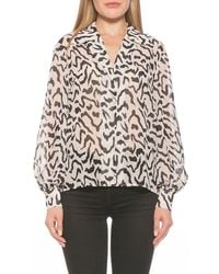 Alexia Admor - Mila Long Sleeve Chiffon Blouse - Lyst