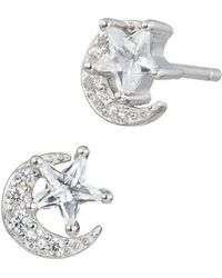 Savvy Cie Jewels - Star & Moon Cubic Zirconia Stud Earrings - Lyst