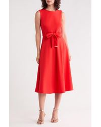 Calvin Klein - Self Belt A-Line Midi Dress - Lyst