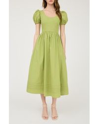 Blu Pepper - Puff Sleeve Midi Dress - Lyst