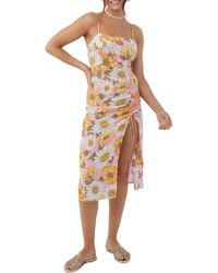 O'neill Sportswear - Tavia Floral Ruched Midi Dress - Lyst