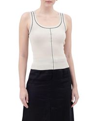 Blu Pepper - Contrast Stitch Scoop Neck Sweater Tank - Lyst