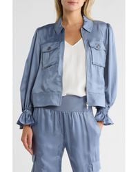 Cinq À Sept - Holly Ruffle Satin Twill Jacket - Lyst