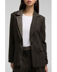 NVLT - Double Lapel Tweed Blazer - Lyst
